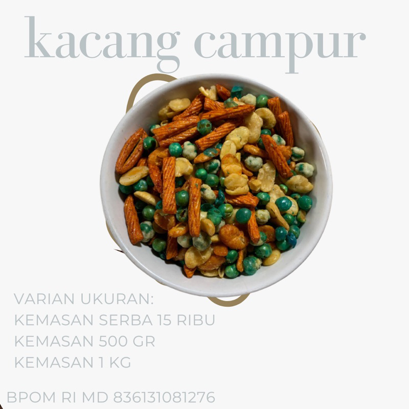 

KACANG CAMPUR / KACANG MIX PEDAS GURIH DAN RENYAH KEMASAN 200 GRAM