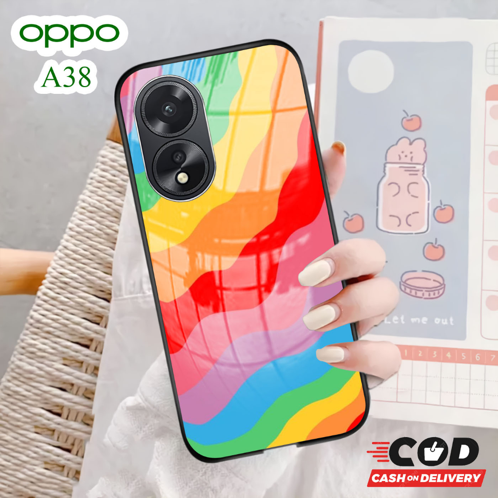Softcase Glass Kaca OPPO A38 [ S61 ].