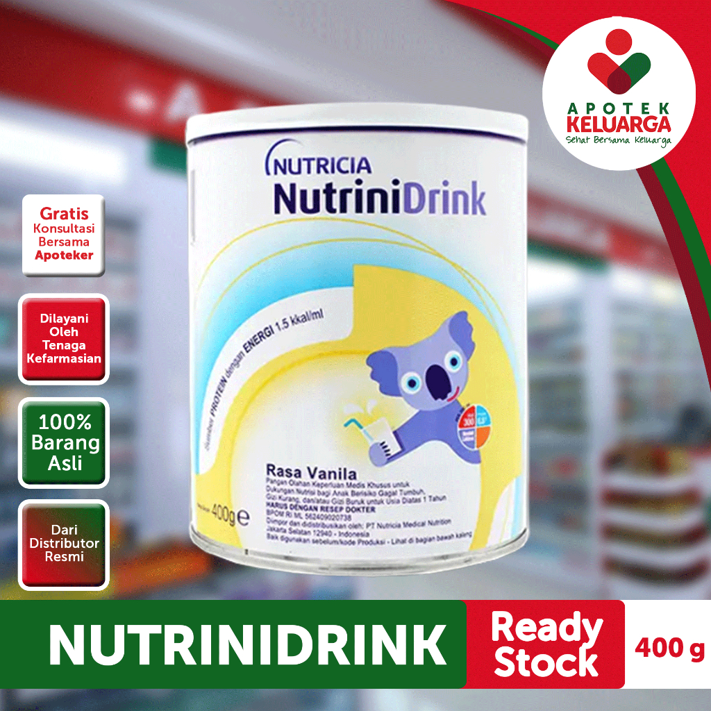 

NUTRICIA NUTRINIDRINK VANILA KALENG 400 GRAM BUBUK #SUSU PENAMBAHN BERAT BADAN ANAK #SUSU ANAK 0-12 TAHUN