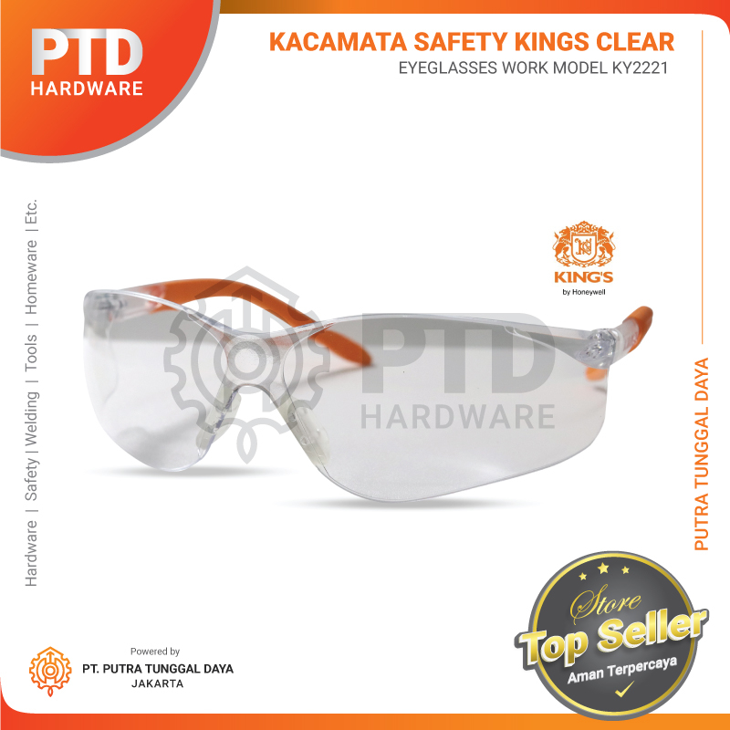 Kacamata Safety Kings Clear Bening Pelindung Anti Gores KY2221