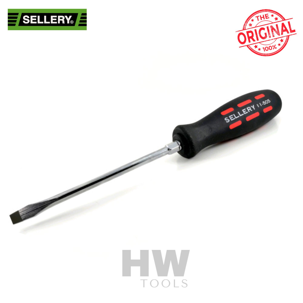 Obeng Plat Obeng Minus Gagang Karet 5 inch X 6mm (-) SELLERY 11-505