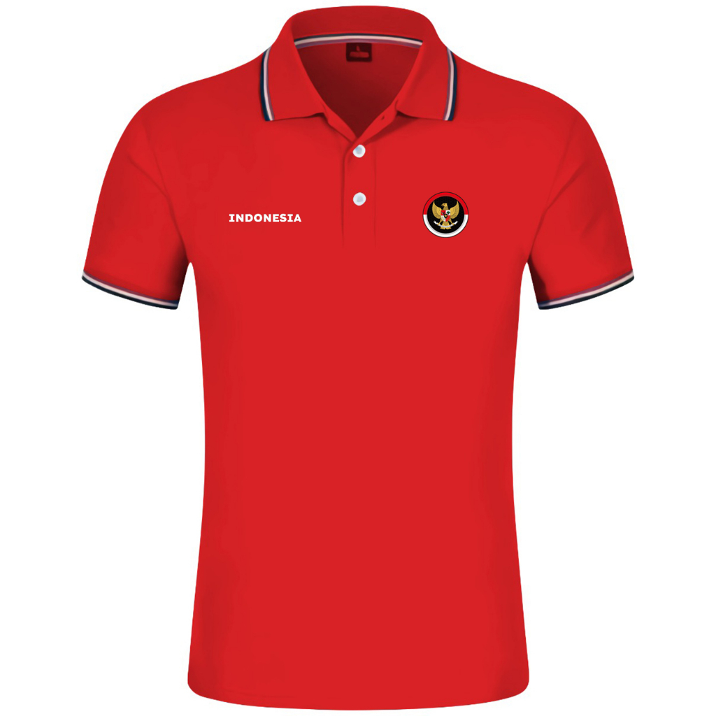 Kaos Kerah Lengan Pendek Kemerdekaan Logo Garuda Indonesia Bendera Merah Putih -Miss.Simplestyle-PL1