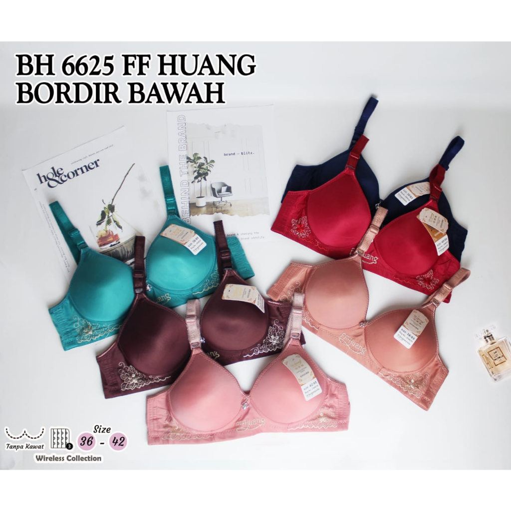 BH FF HUANG BORDIR POLOS KAIT 3 | BH BUSA TANPA KAWAT