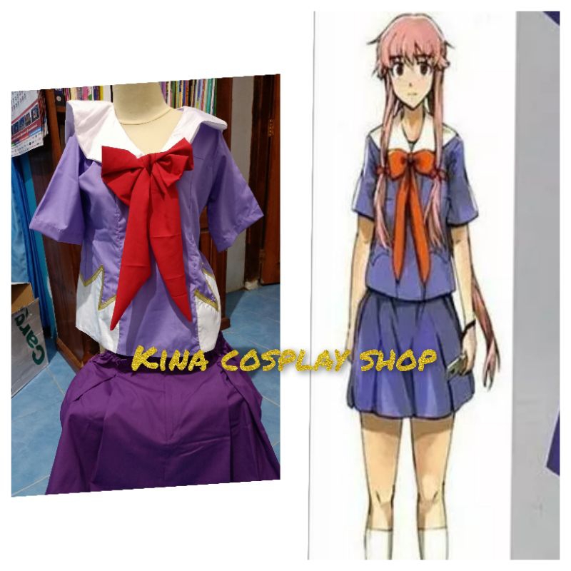 Mirai Nikki Yuno Gasai Seifuku Cosplay Costume Anime