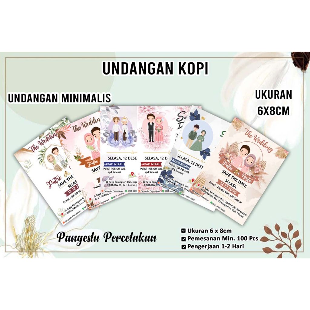 UNDANGAN MINI KOPI | UNDANGAN PERNIKAHAN | UNDANGAN TASYAKURAN | UNDANGAN BESEK | UNDANGAN PUNJUNGAN