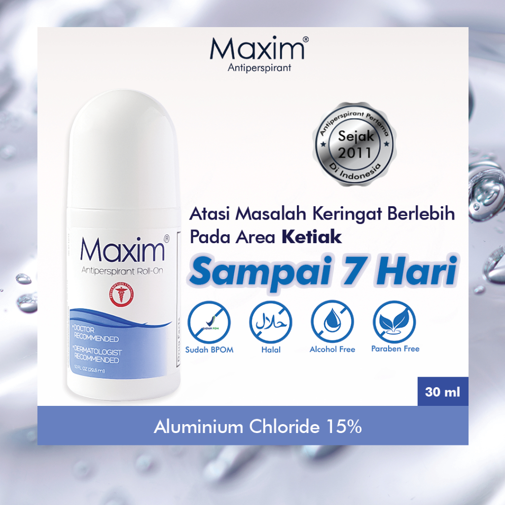 Maxim Antiperspirant Roll On 15% Volume 30ml + 1 Sachet Wipe 15%