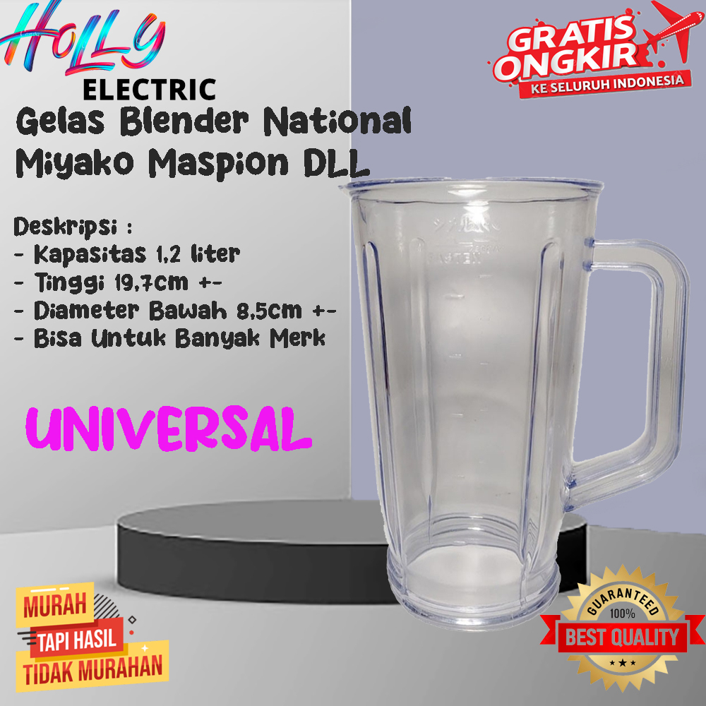 Gelas Blender Plastik-Mika Miyako, gmc, trisonic, panasonic dll || Kap 1 Liter