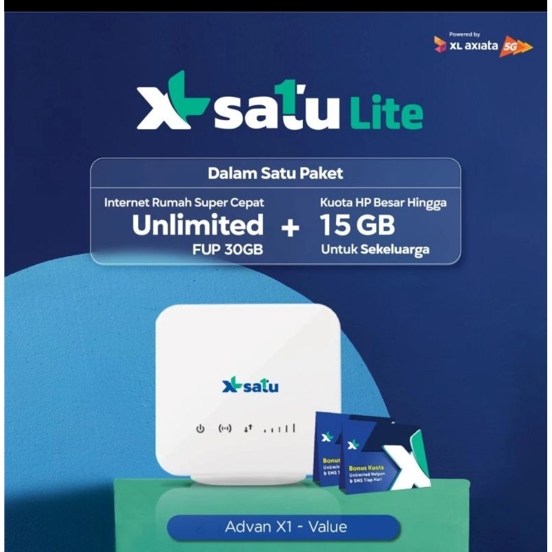XL SATU LITE Value Advan X1 wifi unlimited 30GB + Kuota hp 15 gb K379