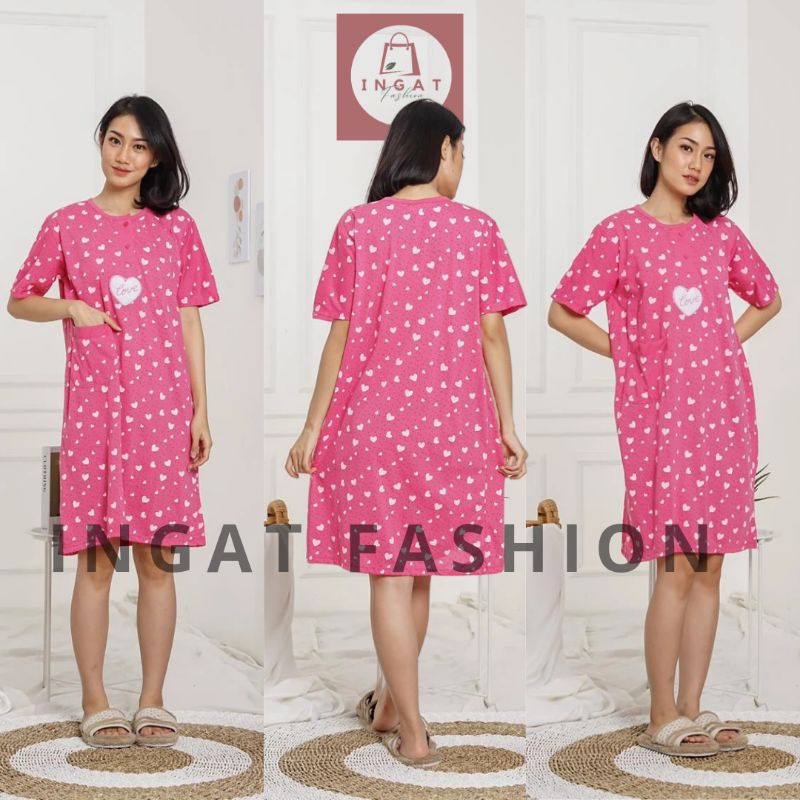 Daster Kaos Dewasa Home Dress Bahan Kaos Baju Tidur Wanita-200B