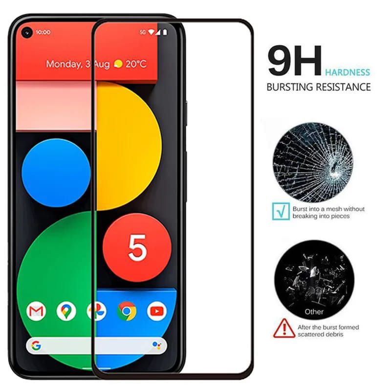 Tempered glass Google Pixel 5 Full Cover Hitam docomo SoftBank Au global