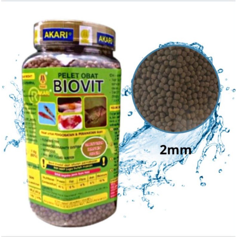 Makanan Ikan AKARI AA BIOVIT PELLET Obat 350GR