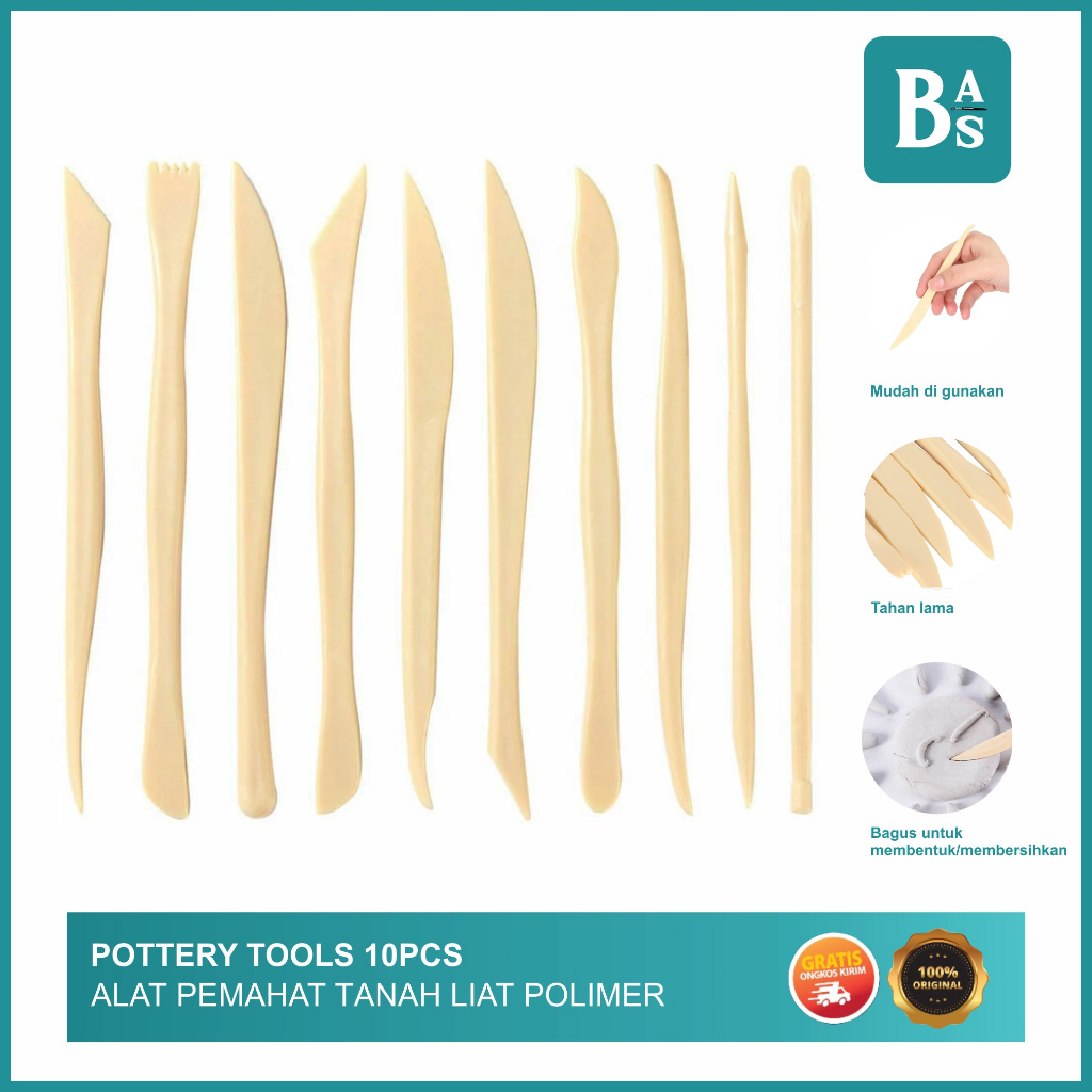 

BAS Plastic Pottery Tools 10Pcs / Alat Pemodelan dan Ukir