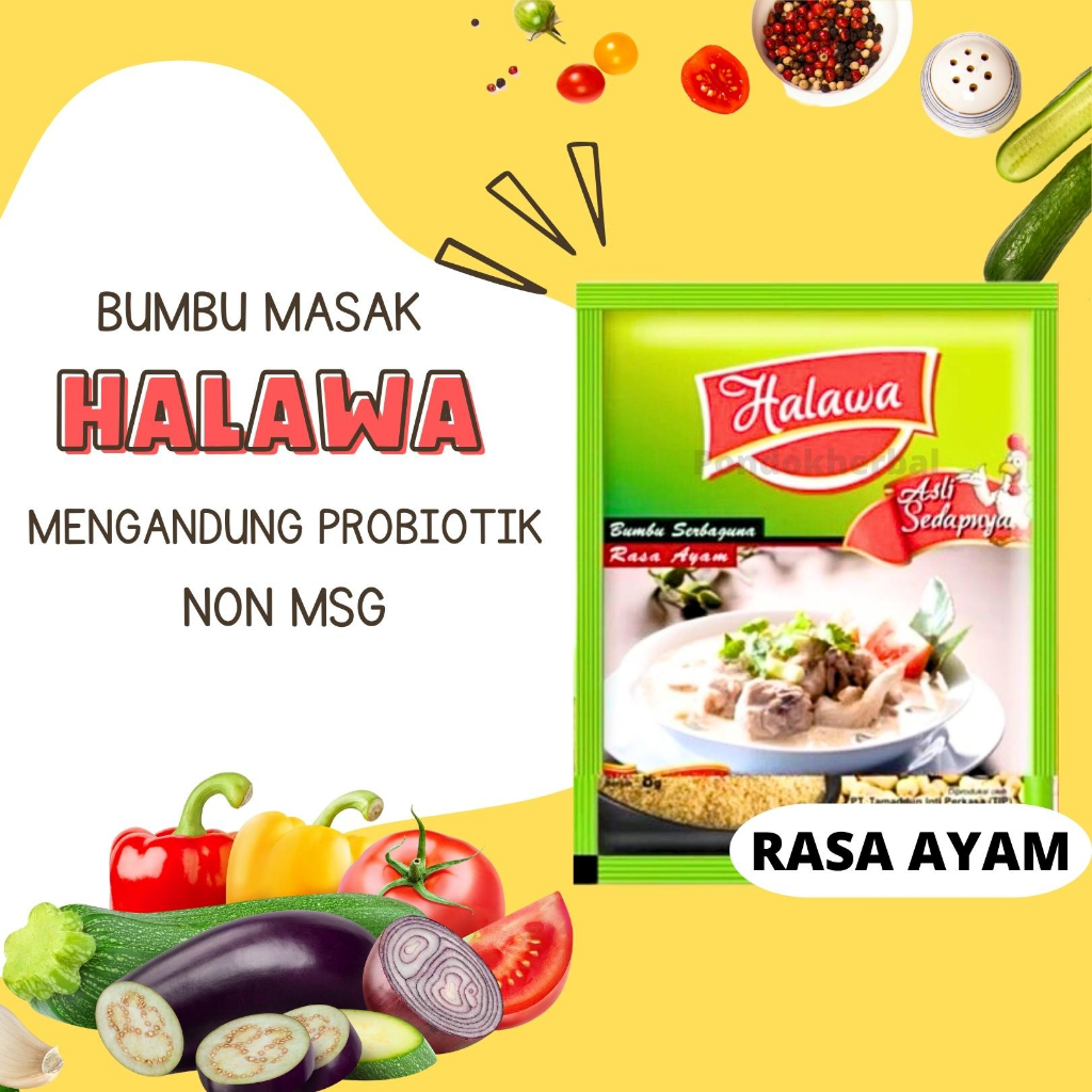 

Halawa Bumbu Serba Guna Rasa Ayam Probiotik Per Renceng Isi 12 Shacet