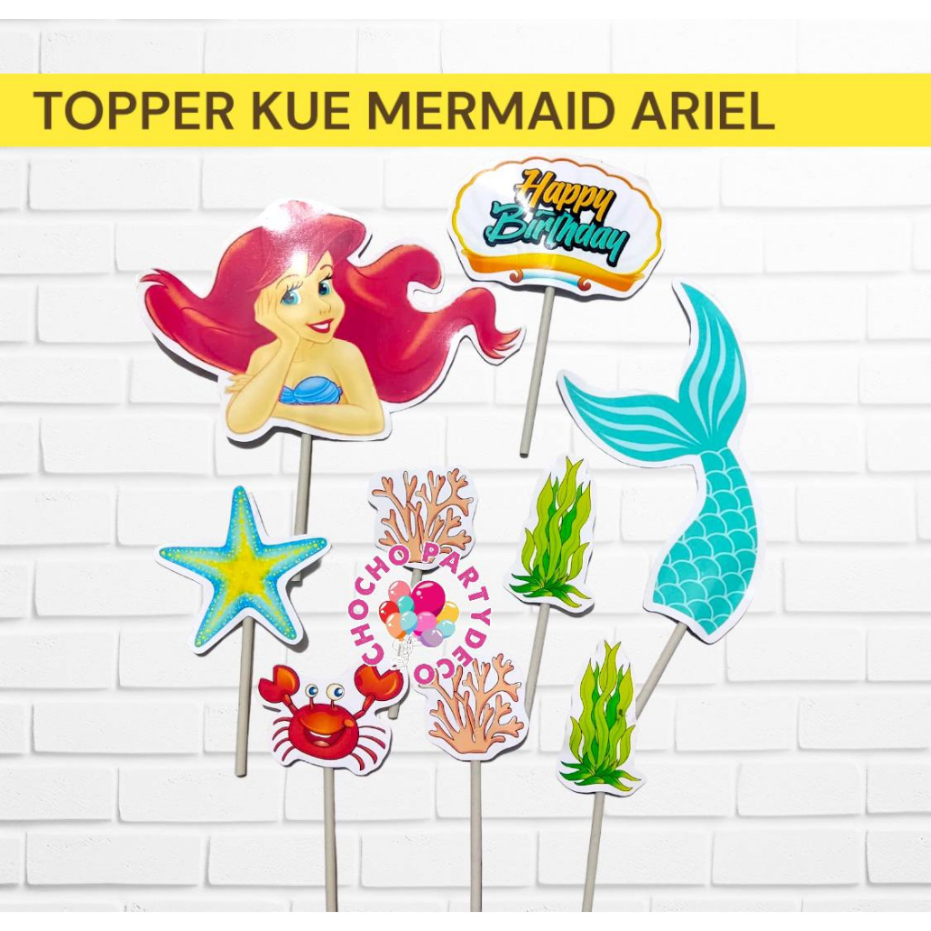Topper MERMAID ARIEL / Topper Kue Princess Ariel