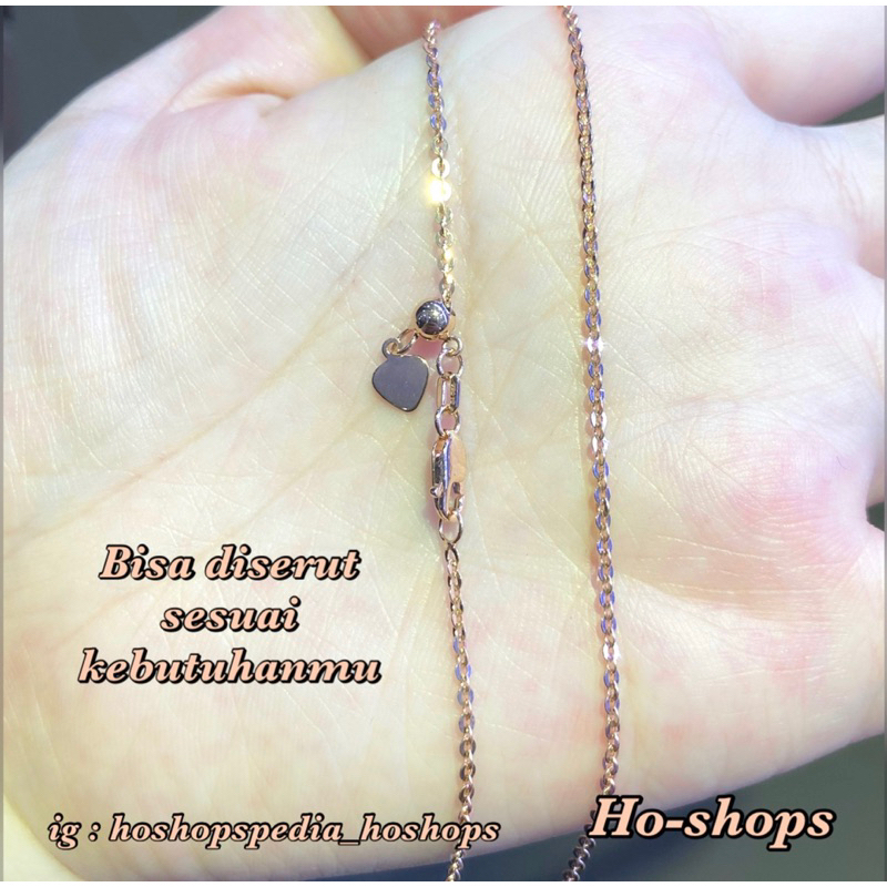 kalung serut rosegold kadar 750 asli emas
