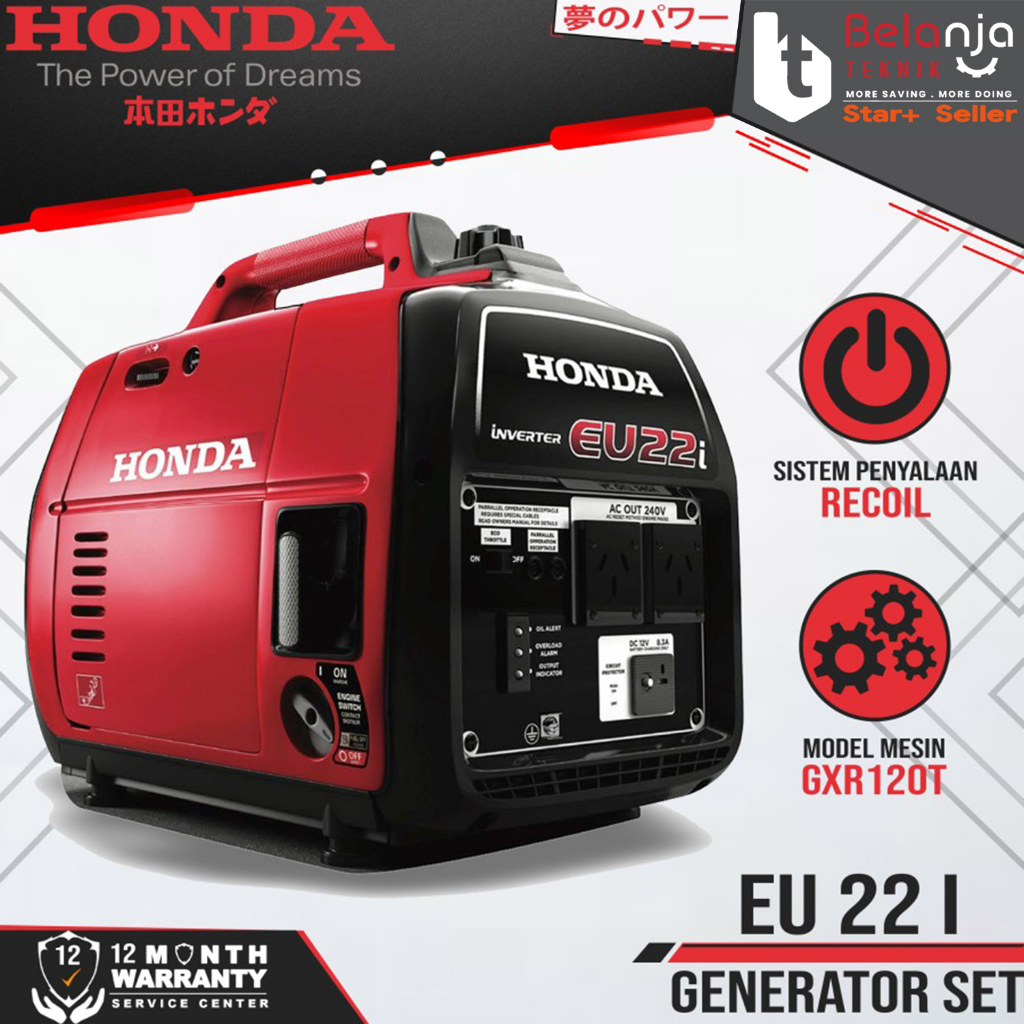Honda Mesin Genset Silent EU 22 I 1700 Watt Generator Set Mini EU22I