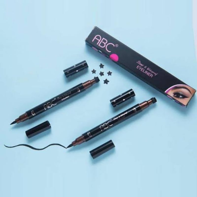 ABC Eyeliner 2 in 1 Stamp & Spidol Waterproof Black - Eyeliner Mata