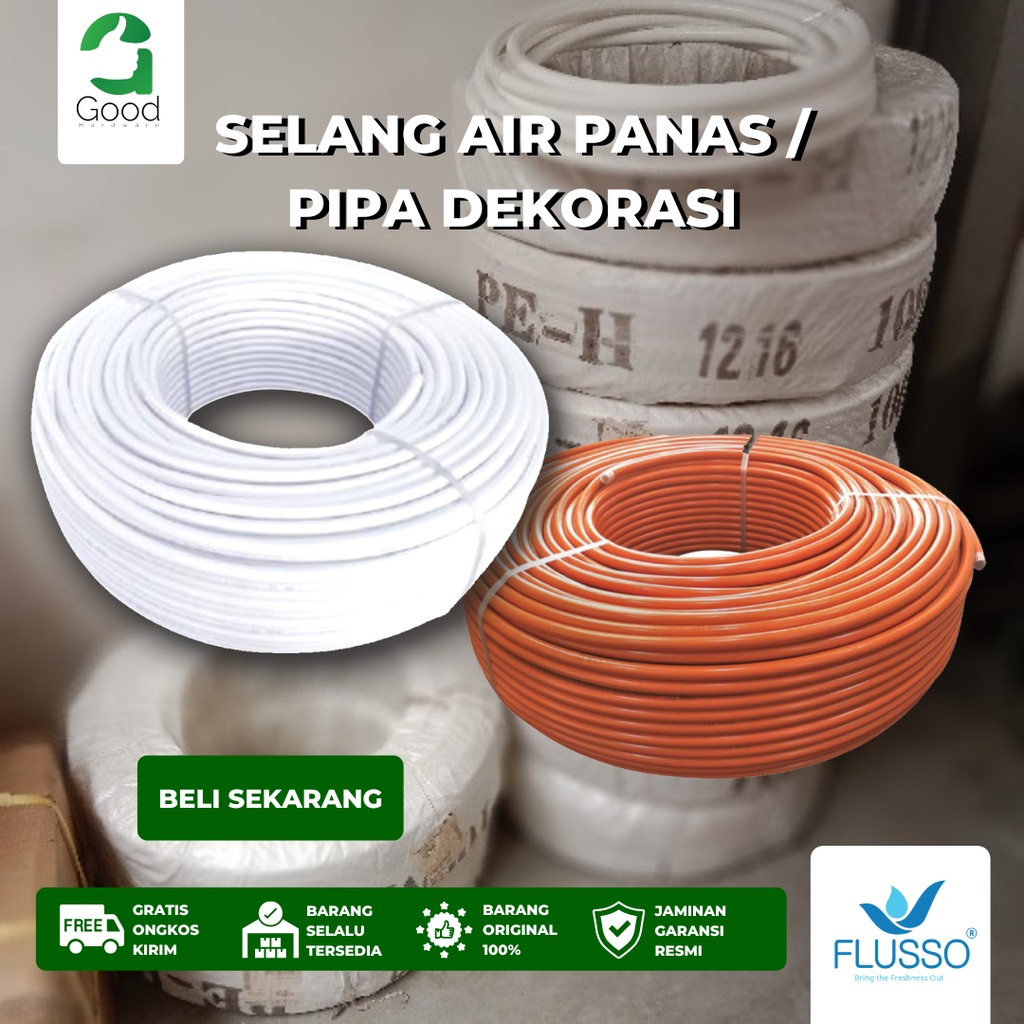Sanstore05 Flusso Selang Air Panas 1/2 Inch 1 Roll 100 Meter Selang Water Heater Selang Pipa Air