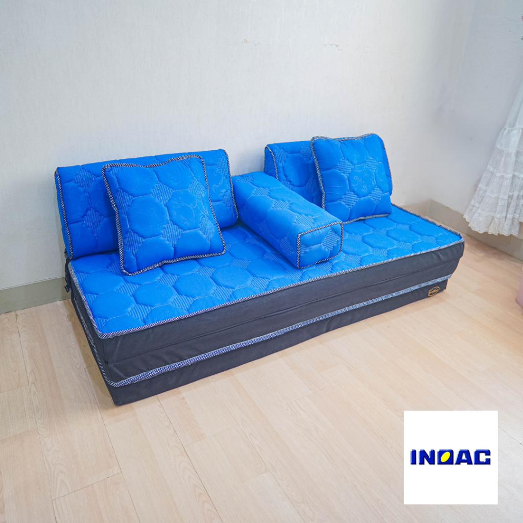 Sofabed/Kasur Lipat 2 in 1 Merek INOAC Kasur Lipat Tiga Busa Rebonded Density 50