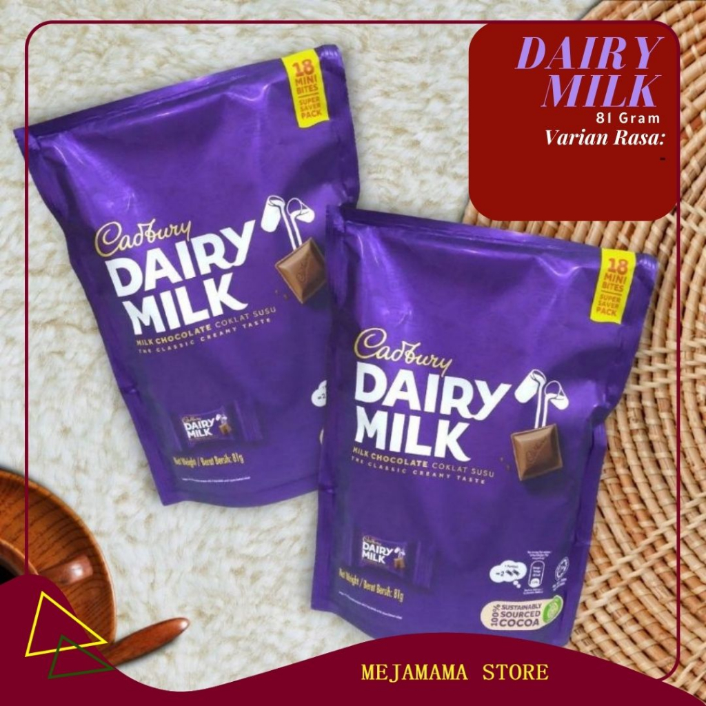 

Cadbury DAIRY MILK Chocolate Mini Bites Isi 18x4,5gram Promo Murah