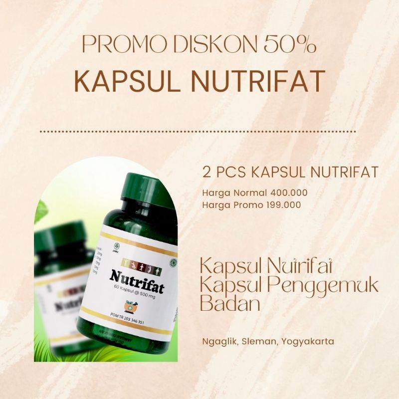 Penggemuk Badan Bpom Permanen Tanpa Efek Samping Kapsul Nutrifat 2 Pcs