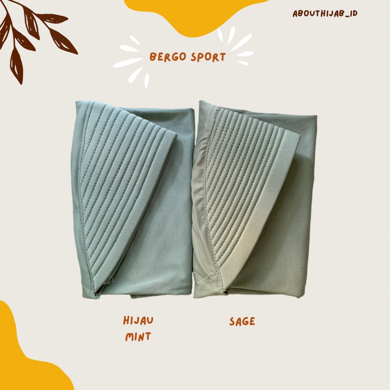 HIJAB SPORT / HIJAB INSTAN / BERGO SPORT / HIJAB BERGO SPORT JERSEY / KERUDUNG OLAHRAGA / MURAH / BEST SELLER-Sage sport