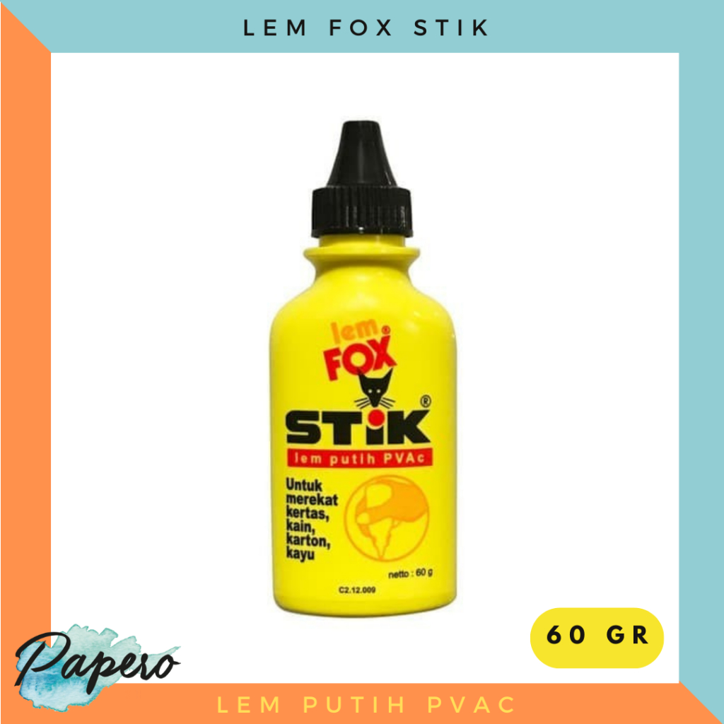 

Lem Fox Stik PVAc / Lem Kertas Anak Sekolah 60 gr