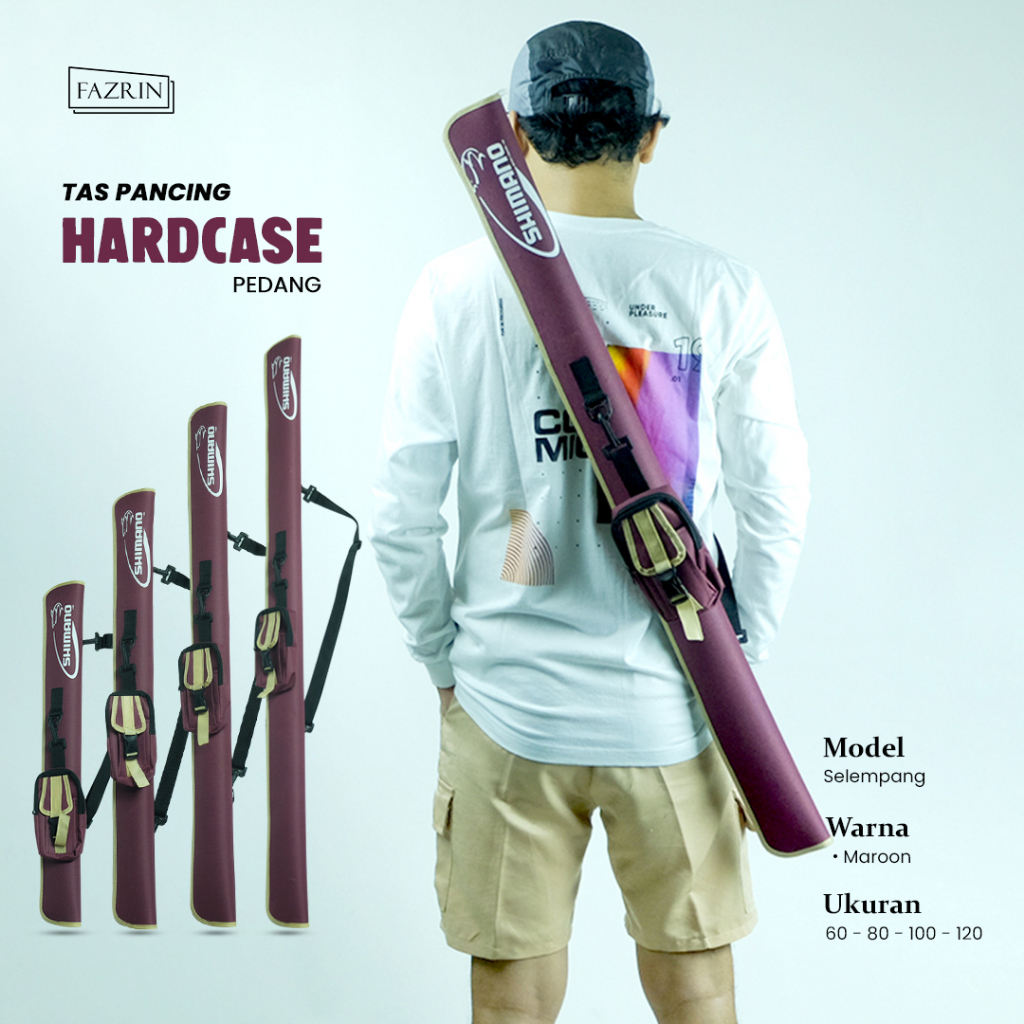 Tas Joran Pancing Rod HardCase Model Pedang Anti Air Ukuran 60-120 CM Tas Joran Pedang Shiman* Hardc