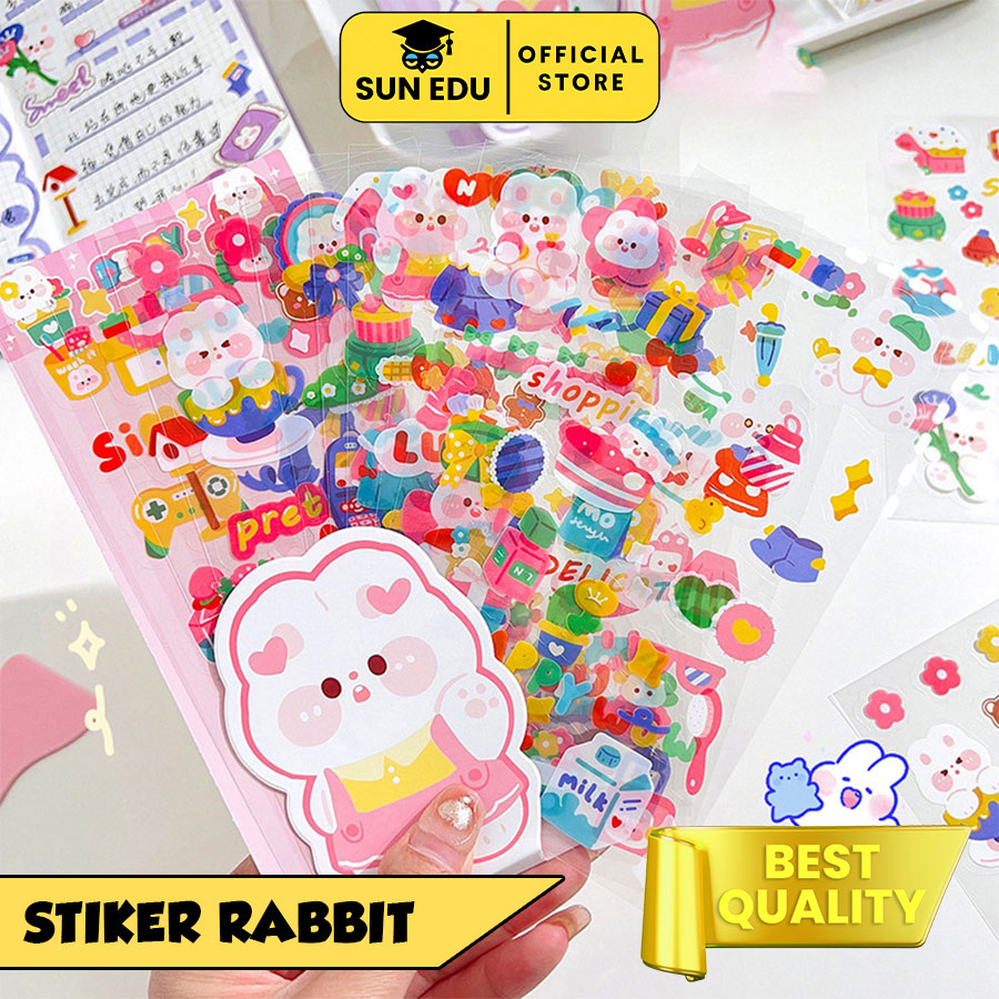 

FREE SEKOP 10PCS Stiker rabbit viral cute/ Sticker jurnal premium lucu DIY Diary