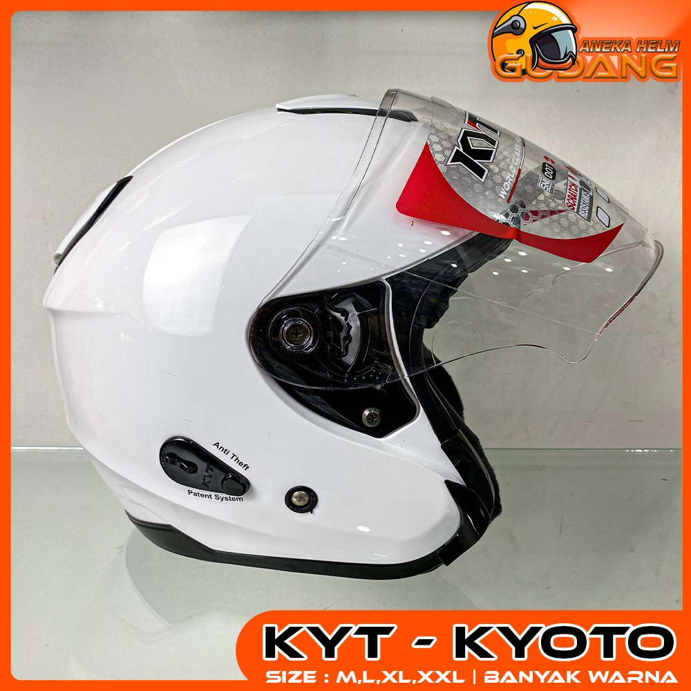 Helm KYT KYOTO ORI 100% Half Face Solid White Putih SNI - GUDANG ANEKA HELM