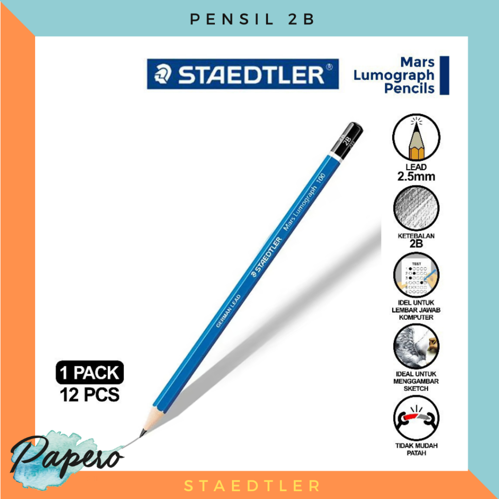 

Pensil 2B Staedtler Mars Lumograph / Pencil Komputer / Pensil Ujian