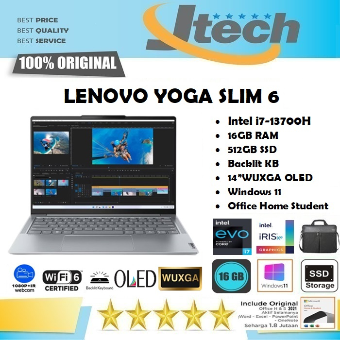 Lenovo Yoga Slim 6 14 OLED - i7-13700H - 16GB - 512GB SSD - 14"WUXGA OLED - W11 - OHS