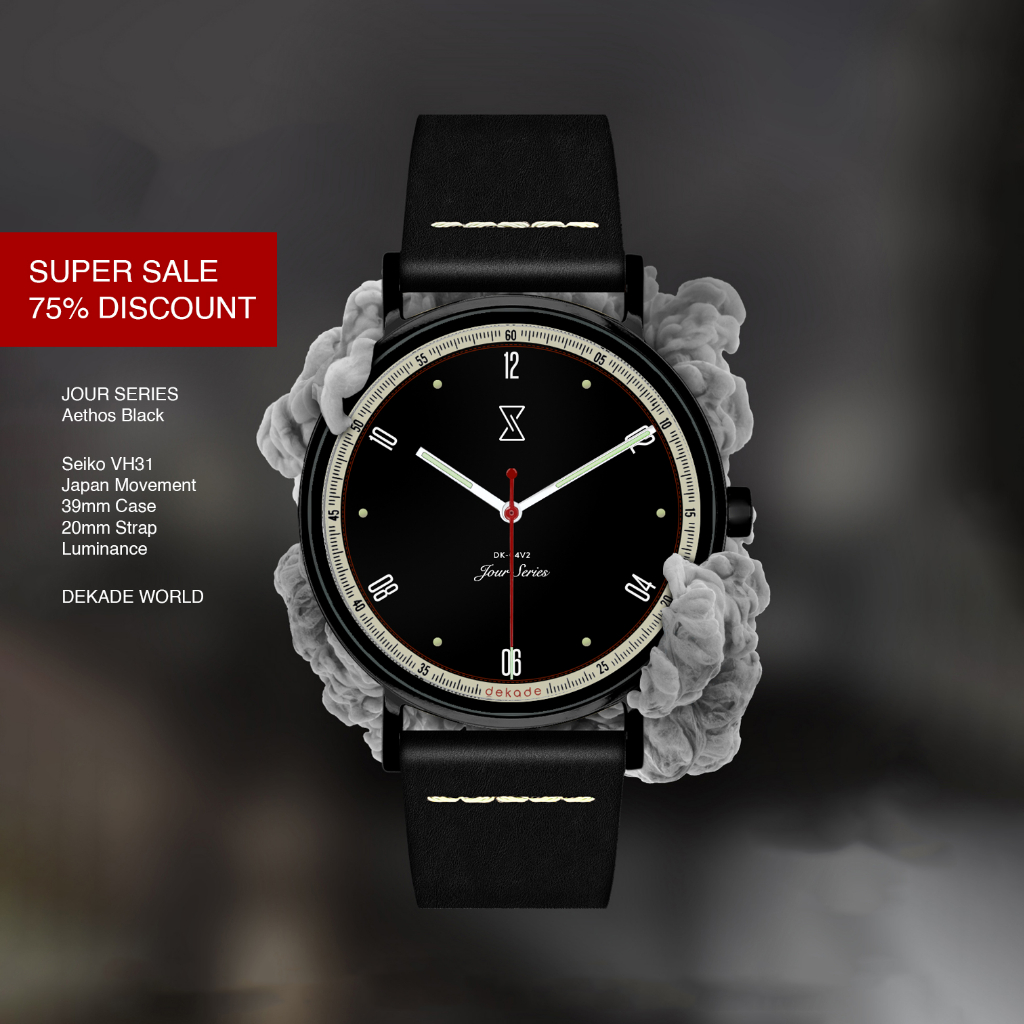 Jam Tangan Dekade World Jour Aethos Black Pria dan Wanita