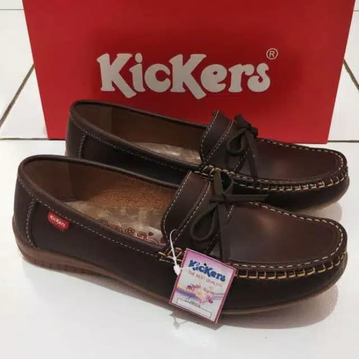 kickers sepatu  shoes wanita selop slip on kasual formal flat pantofel fantofel kerja karyawan