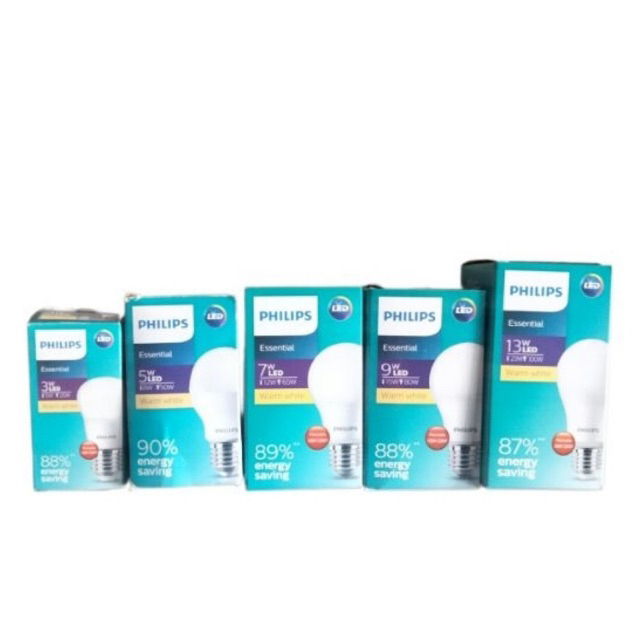Lampu LED Philips Kuning 3000K Essential 3 Watt 5 Watt 7 Watt 9 Watt 13 Watt