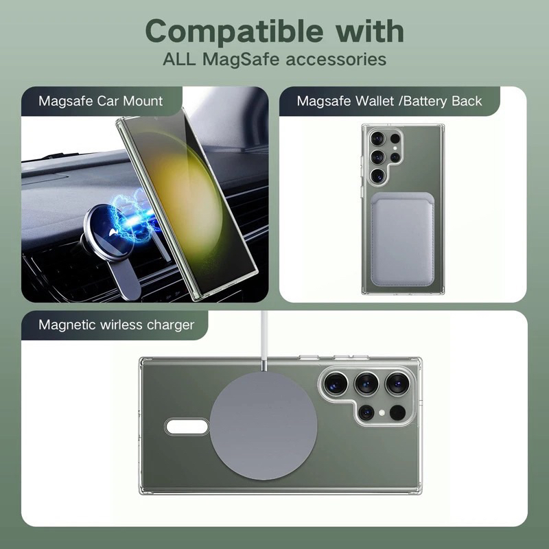 BEST SELLER!!!! Case Magsafe SAMSUNG S21 S21+ S22 S22+ S23 S23+ PLUS ULTRA Magnetic Case Clear Hybrid Bumper Casing