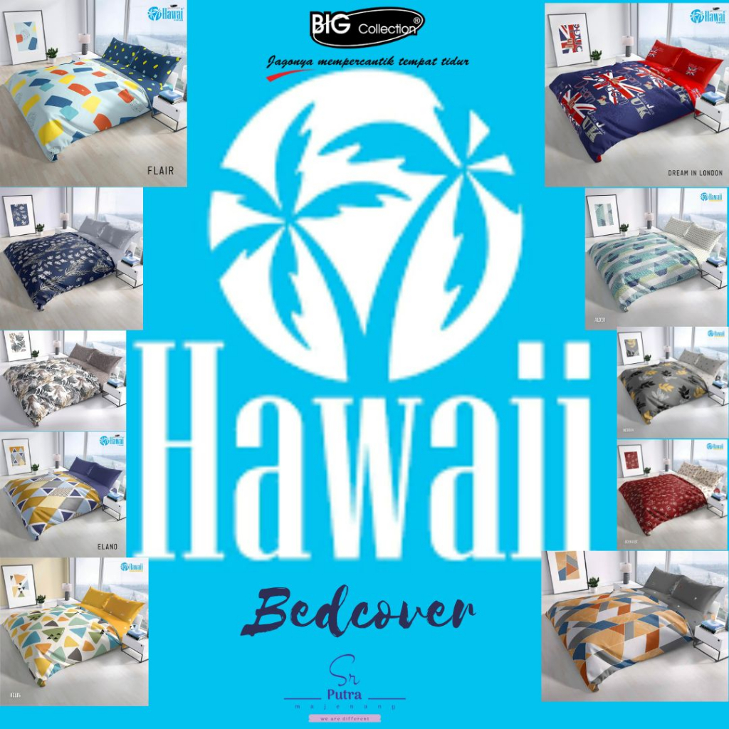 Bed Cover Set Sprei Hawaii From My love Ukuran King Size 180 x 200