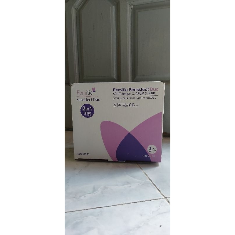 Femitia sensiject duo spuit extra 2 jarum 1 box (100pcs) READY BOX HIJAU