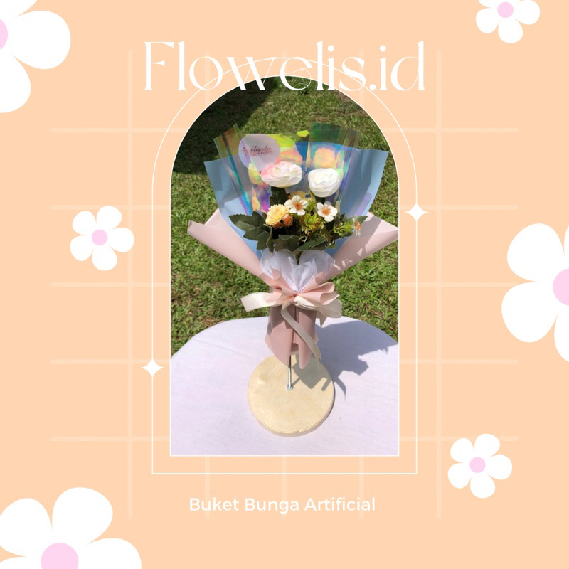 

flowelis.id Buket Bunga Artificial | Mini Buket | Kado Ultah | Buket wisuda