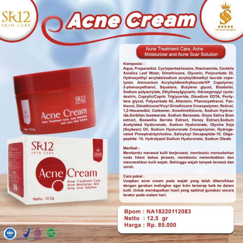 ACNE CREAM SR12 BPOM / ACNE CREAM SR12 ORIGINAL / ACNE CREAM SR12  / CREAM JERAWAT AMPUH / CREAM BES
