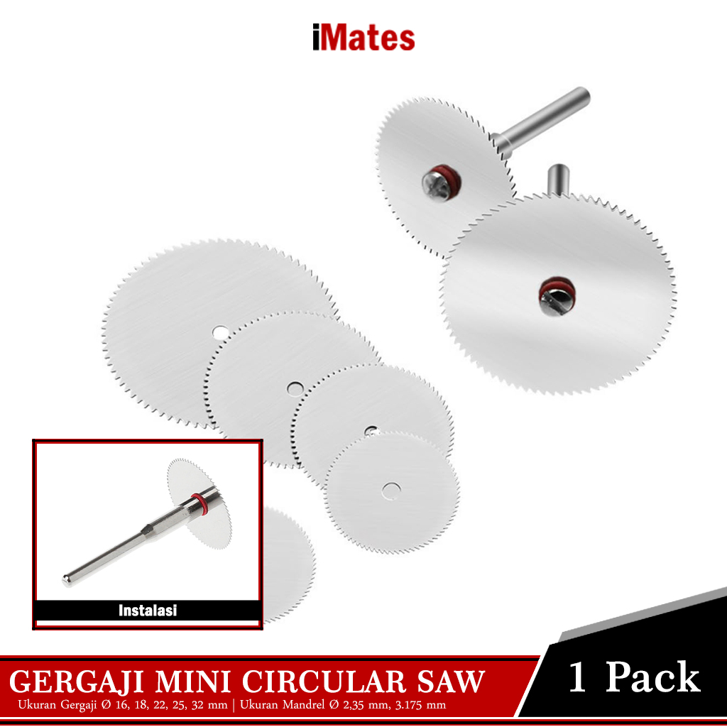 Aksesoris Mini Die Grinder Mata Potong Gergaji Mini Circular Saw Mini Die Grinder 7 Pcs 16, 18, 22, 