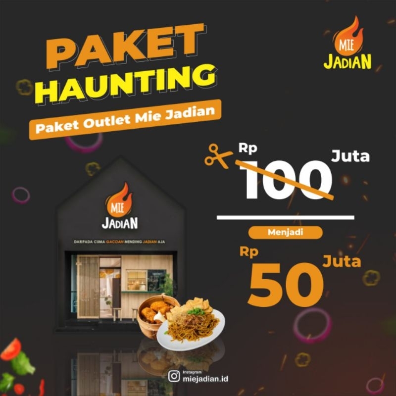 

usaha mie pedas kekinian paket haunting