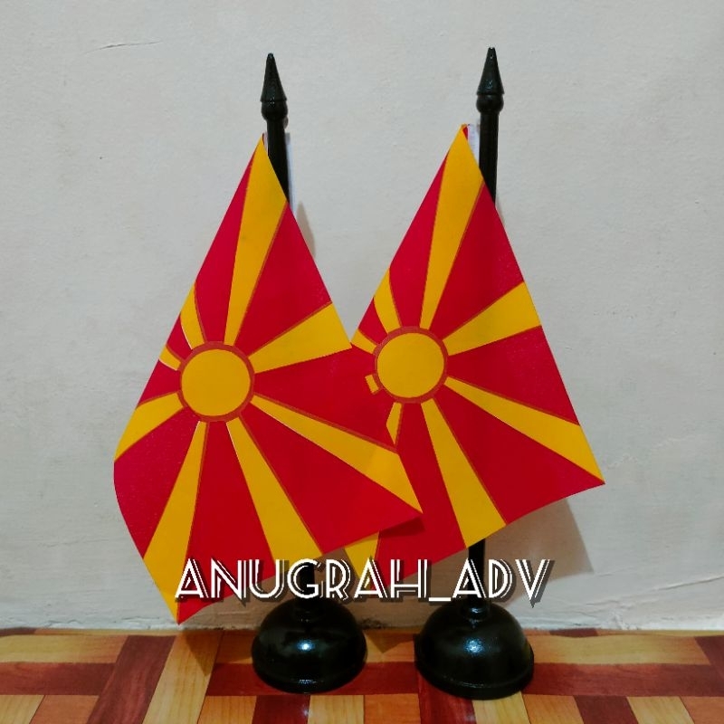 

tiang kayu bendera meja MAKEDONIA