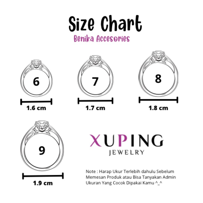 Cincin Xuping Jewellry Motif Lipan Polos