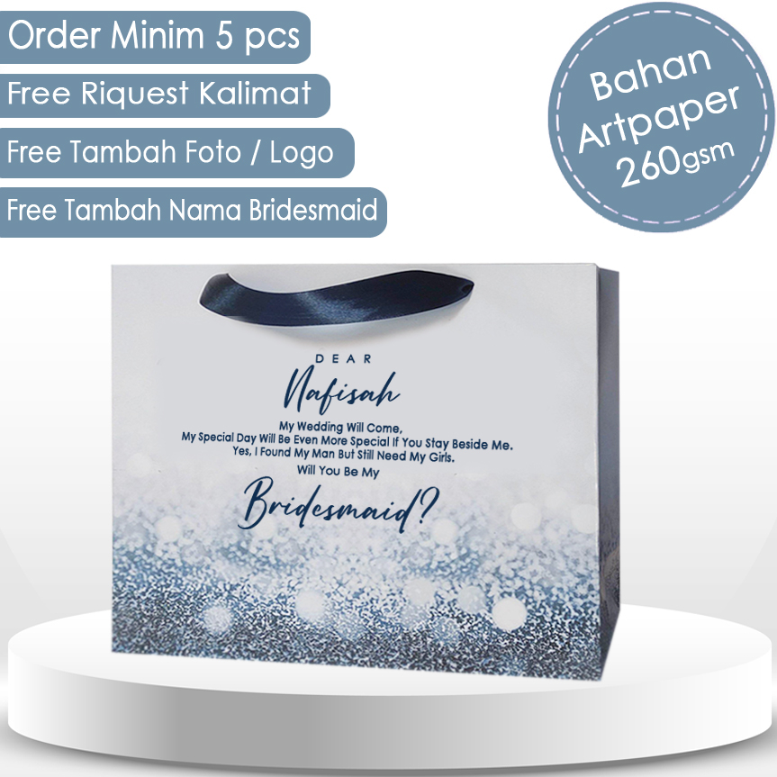 

paperbag bridesmaid murah Ukuran 36x10x23/paperbagpremium(bahan art paper)