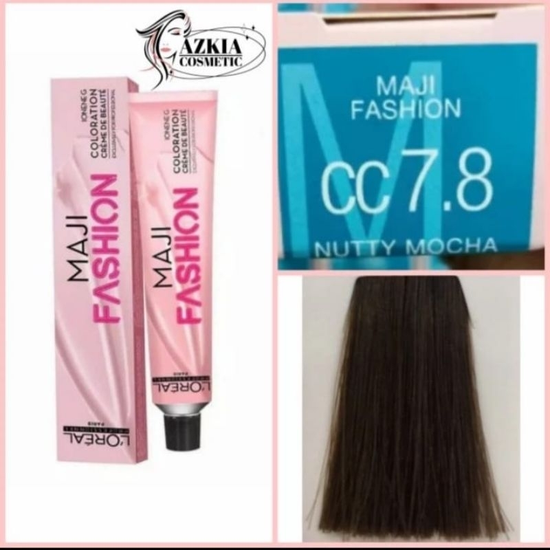 cat rambut loreal majifashion 7.8 nutty mocha plus oxidant