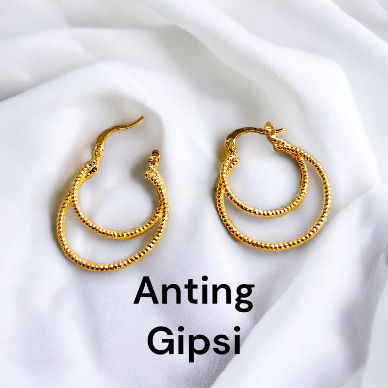 Anting wanita // anting gipsi dobel // anting rimg // anting bulat// perhiasan