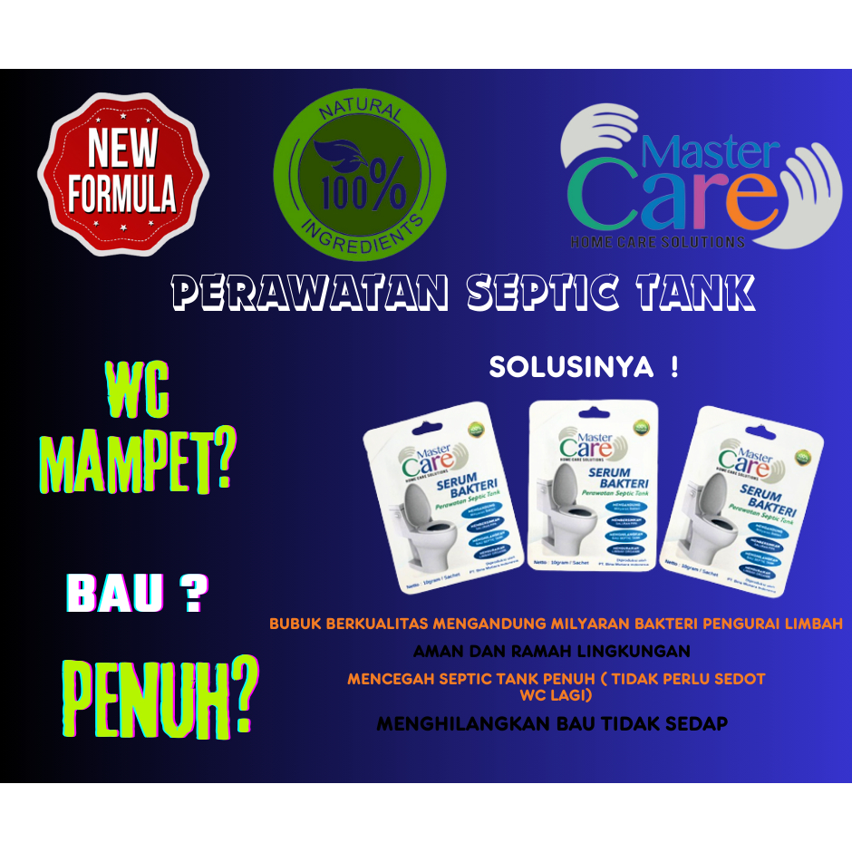 PENGHILANG BAU TOILET / Obat WC Anti mampet Master Care Bakteri Konsentrat Perawatan Septic Tank WC 