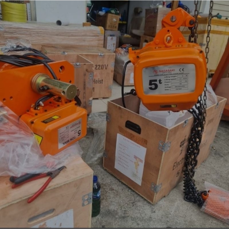 ELECTRIC CHAIN HOIST PLUS TROLLY 5TON × 6 meter