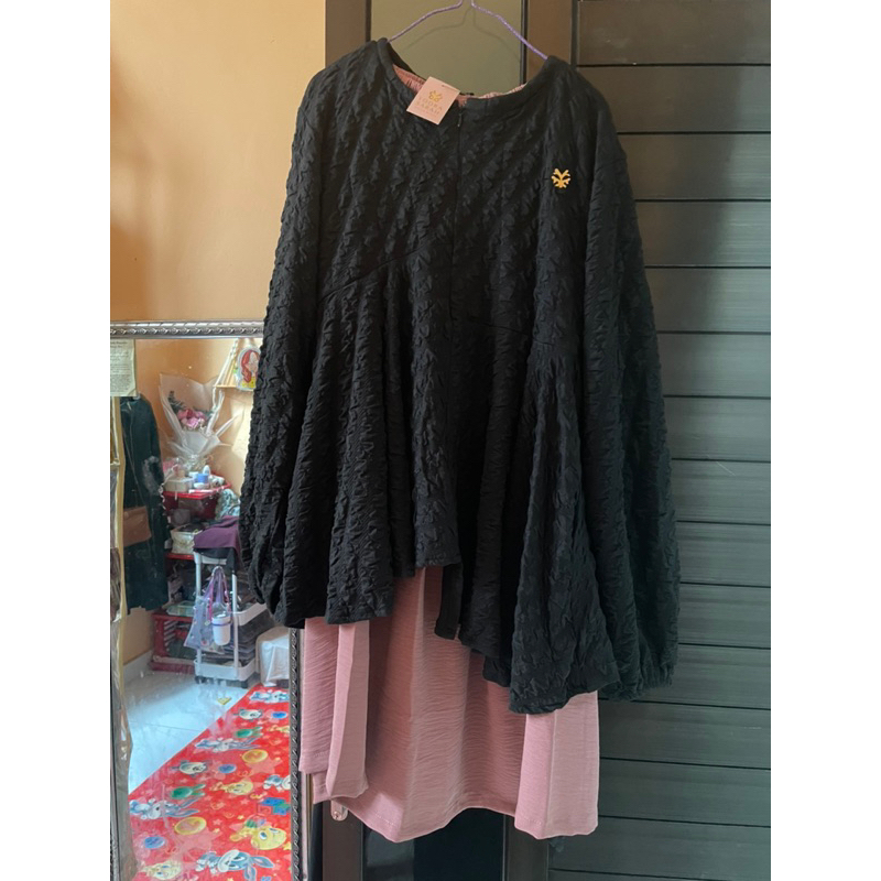 Yuri top tunik blouse bubble knit by Yoora sarah set rok